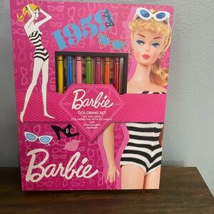 NEW Barbie Coloring Set With 20 Pages of Coloring & 10 Washable Markers